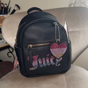 Juicy Couture Black Rhinestone Embellished Backpack